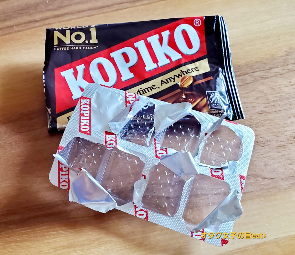 KOPIKOコーヒーキャンディーのブリスターパック